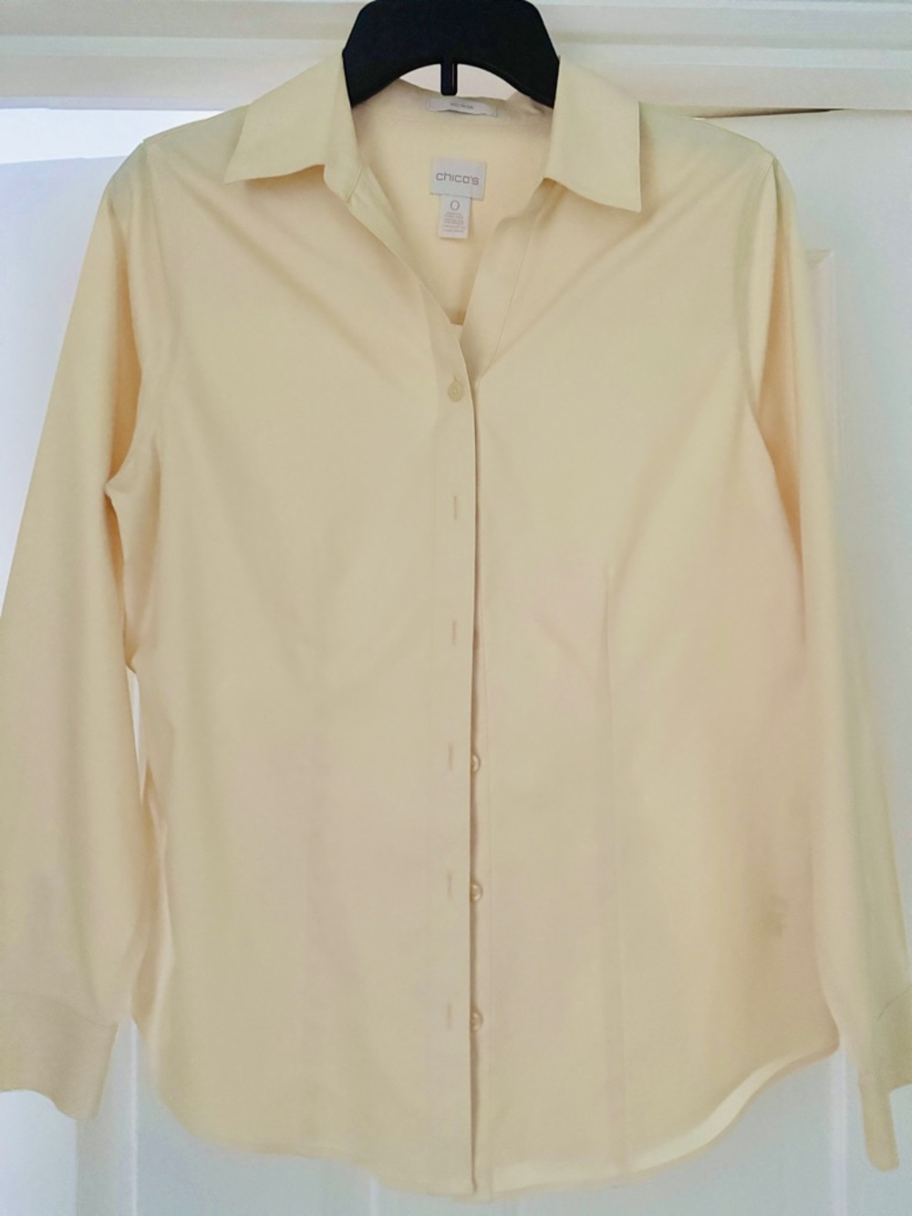 Chico's Soft Pale Yellow Button-Up Blouse